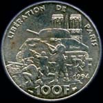 100 francs 1994 Libration de Paris revers