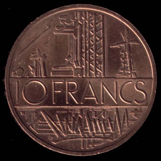 Pice de 10 Francs franais type Mathieu  revers