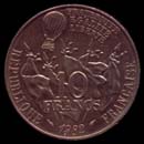 10 francs 1982 Lon Gambetta revers