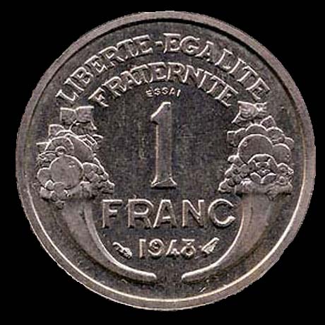 Pice de 1 Franc franais type Graziani revers