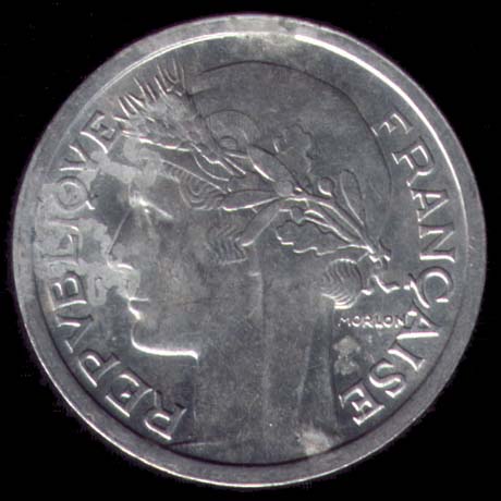 Pice de 1 Franc franais en Aluminium type Morlon Lgre avers