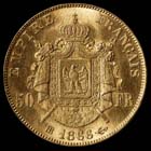 50 francs Napolon III tte laure revers