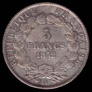 5 francs Deuxime Rpublique Louis-Napolon revers