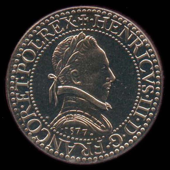 Pice de 5 Francs franais type Franc d'Henri III avers
