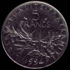 5 francs Semeuse nickel revers