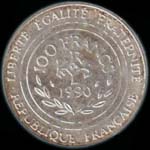 100 francs 1990 Charlemagne revers