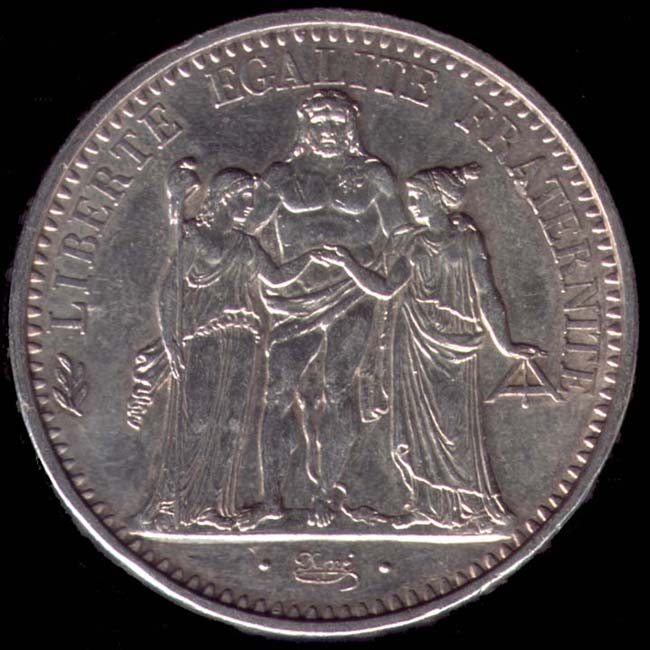 Pièce de 10 Francs français type Hercule en argent avers