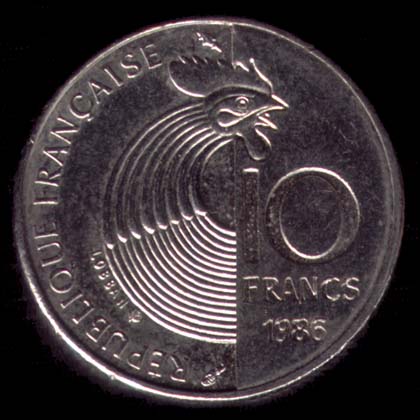 Pièce de 10 Francs français type Robert Schuman avers