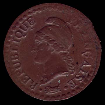Pièce de 1 Centime de Franc français type Dupré calendrier révolutionnaire en bronze avers