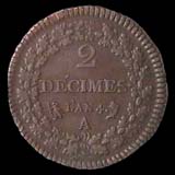 2 dcimes Dupr revers