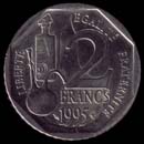 2 francs Pasteur revers