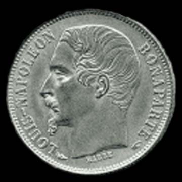 Pièce de 50 Centimes français en argent type Louis-Napoléon avers