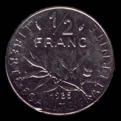 Pice de 50 Centimes franais type Semeuse en nickel revers