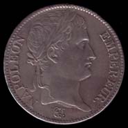 5 francs Napoléon Empereur tête laurée Empire Français avers