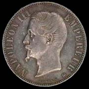 5 francs Napoléon III tête nue argent avers