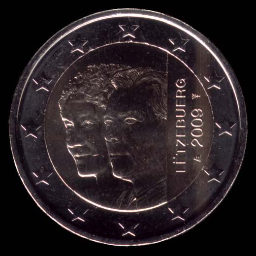 2 euro comemorativa Luxemburgo 2009